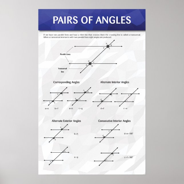 Pairs of Angles Poster (Front)