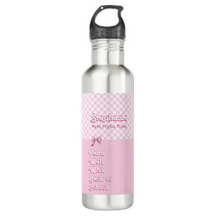 Pairs Well W/ Back To School Funny Pink Plaid Team 710 Ml Water Bottle
