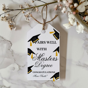 Pairs well With A master degree Graduation gift Tags