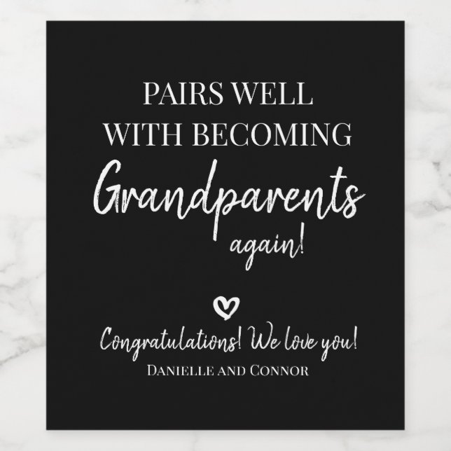 Pairs Well With Becoming Grandparents Again Label  (Single Label)