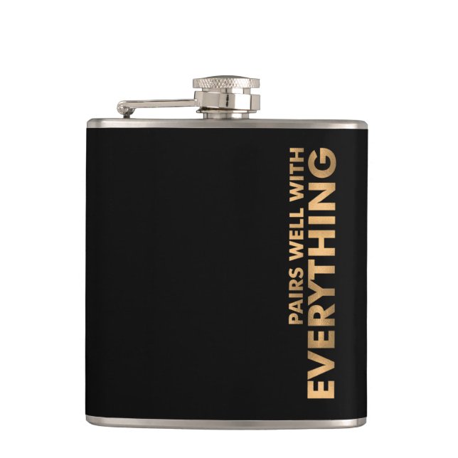 PAIRS WELL WITH EVERYTHING HIP FLASK (Front)