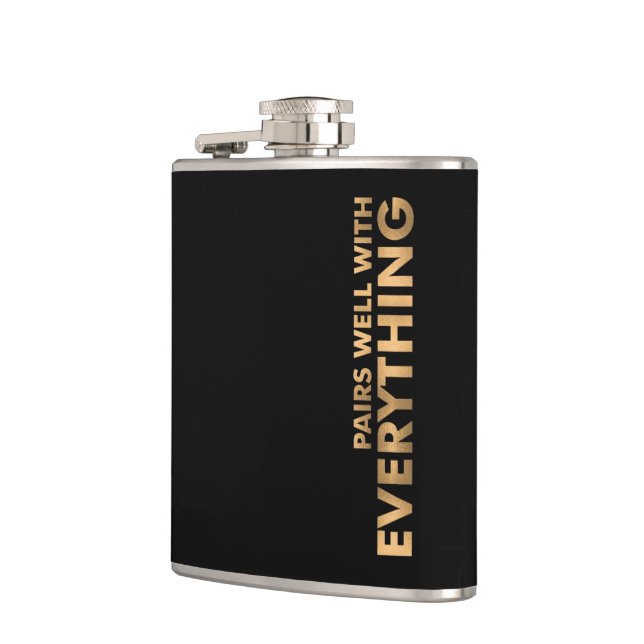 PAIRS WELL WITH EVERYTHING Personalised Hip Flask (Left)