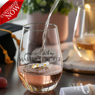 Pairs Well with my Degree Stemless Wine Glass