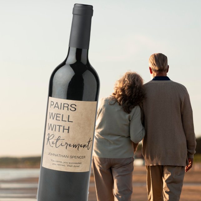 Pairs Well with Retirement – Funny Wine Label Gift (Creator Uploaded)