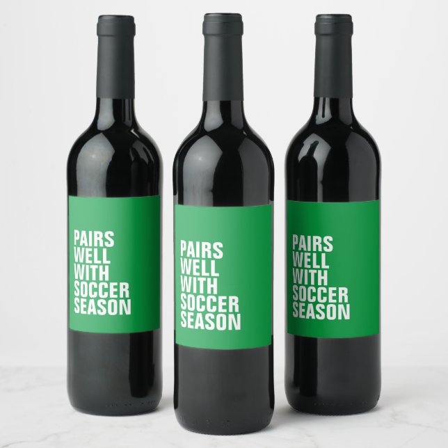 Pairs well with sports funny wine label (Bottles)