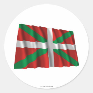 País Vasco (Euskadi) waving flag Classic Round Sticker