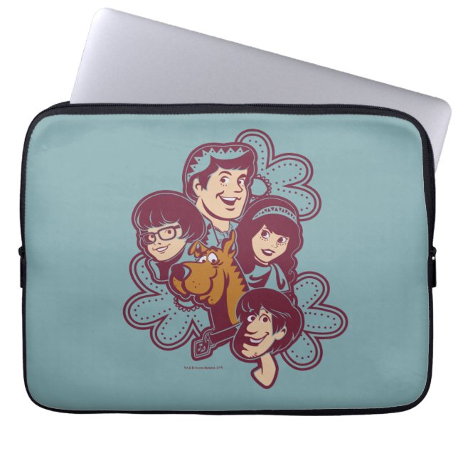 Paisely Flower Scooby-Doo and the Gang Laptop Sleeve (Front)