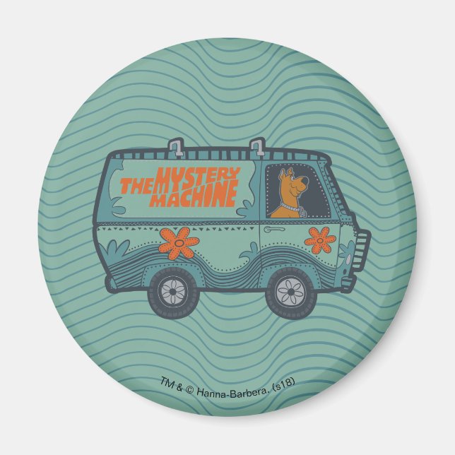 Paisely Scooby-Doo Driving Mystery Machine Magnet (Front)