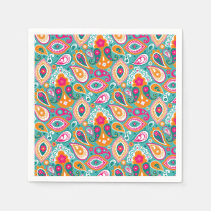 Paisley 70s 60s Boho Retro Napkin