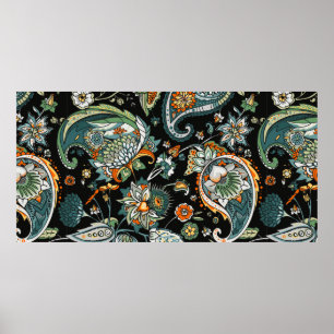 Paisley. A seamless pattern based on the tradition Poster