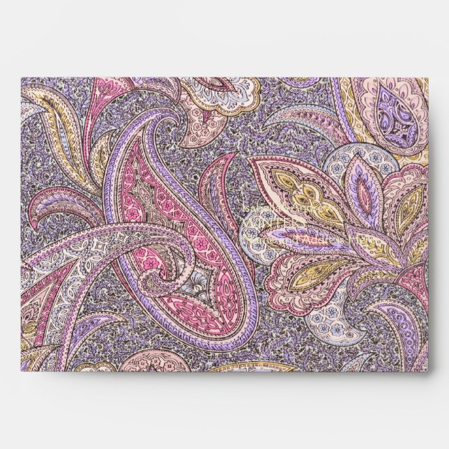 Paisley and flower pattern envelope (Front)