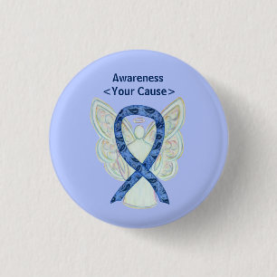 Paisley Awareness Ribbon Angel Custom Pin Buttons