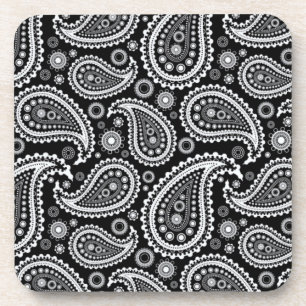 Paisley B&W Cork Coaster Set