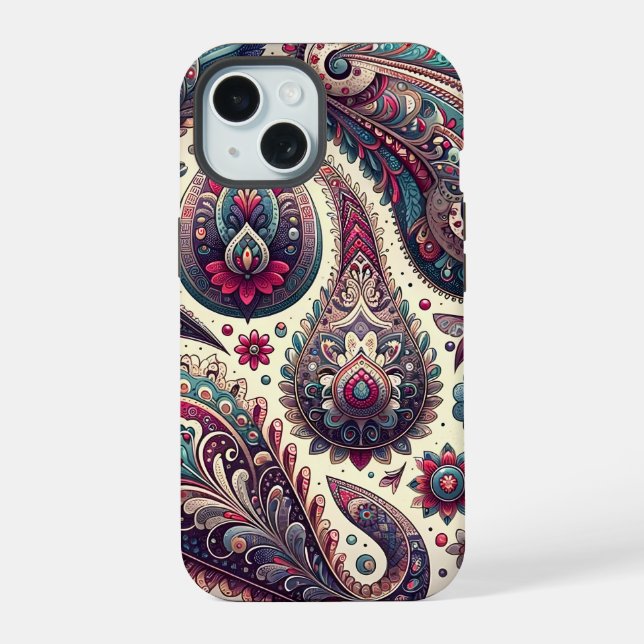 Paisley Background Pattern  iPhone 15 Case (Back)