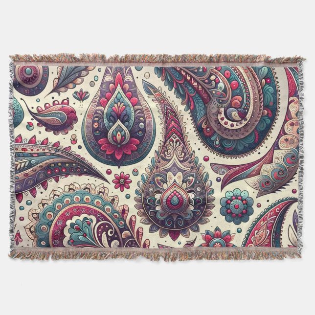 Paisley Background Pattern  Throw Blanket (Front)