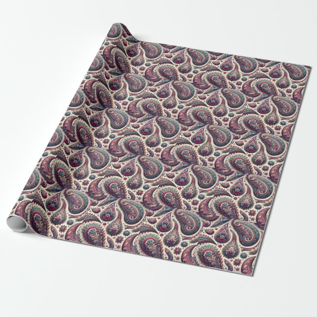 Paisley Background Pattern  Wrapping Paper (Unrolled)