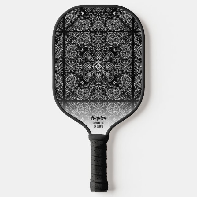 Paisley Bandanna Pattern Personalised Name Text Pi Pickleball Paddle (Front)