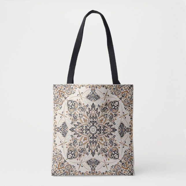 Paisley Bandanna Print Silk Design Tote Bag (Front)