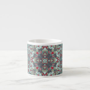 Paisley Bandanna Print: Silk Neck Scarf Espresso Cup