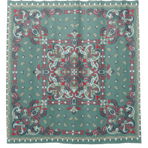 Paisley Bandanna Print: Silk Neck Scarf Shower Curtain