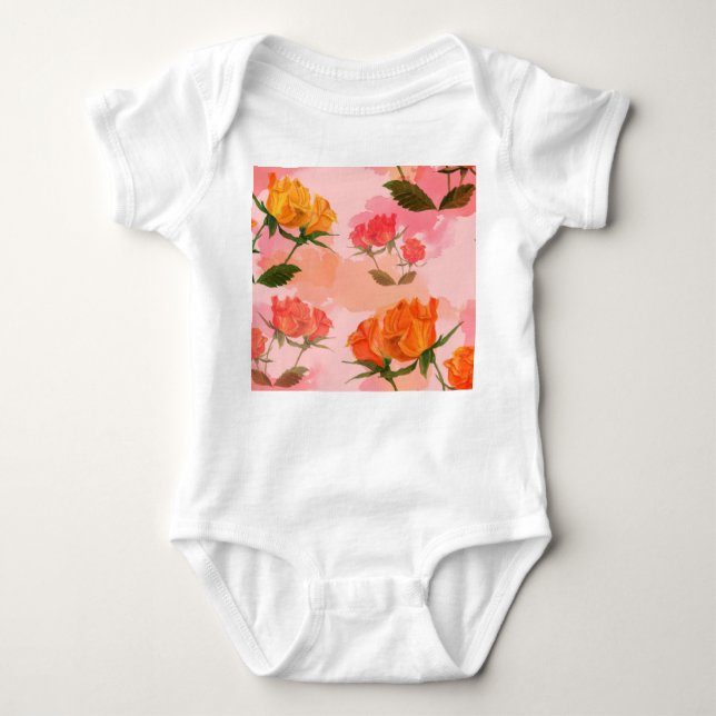 Paisley bandanna print, silk scarf design. baby bodysuit (Front)