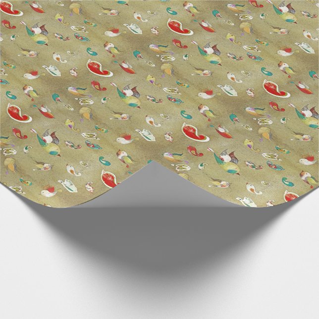Paisley birds - wrapping paper (Corner)
