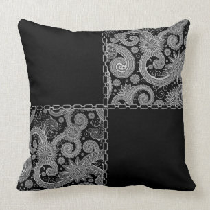 Paisley Black Chained Cushion