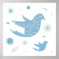 Paisley Blue Bird