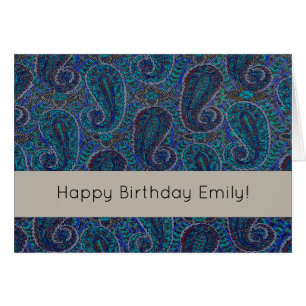 Paisley Blue Indian Boho Art Pattern