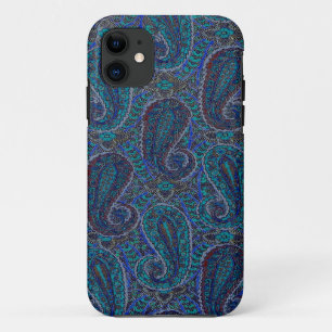 Paisley Blue Indian Boho Art Pattern iPhone 11 Case