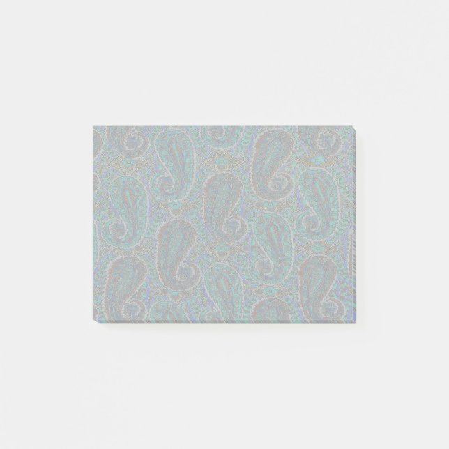 Paisley Blue Indian Boho Art Pattern Post-it Notes (Front)
