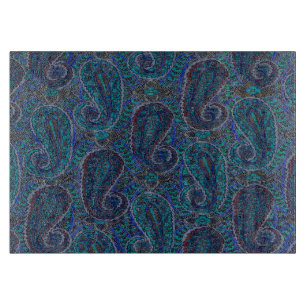 Paisley Blue Indian Boho Classic Vintage Cutting Board