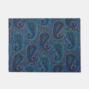 Paisley Blue Indian Boho Classic Vintage Doormat