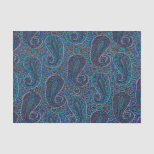 Paisley Blue Indian Boho Classic Vintage Tissue Paper