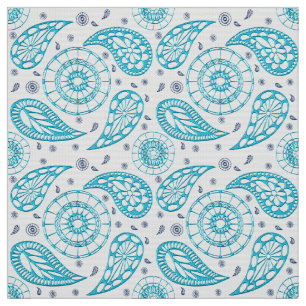 Paisley blue seamless pattern. fabric
