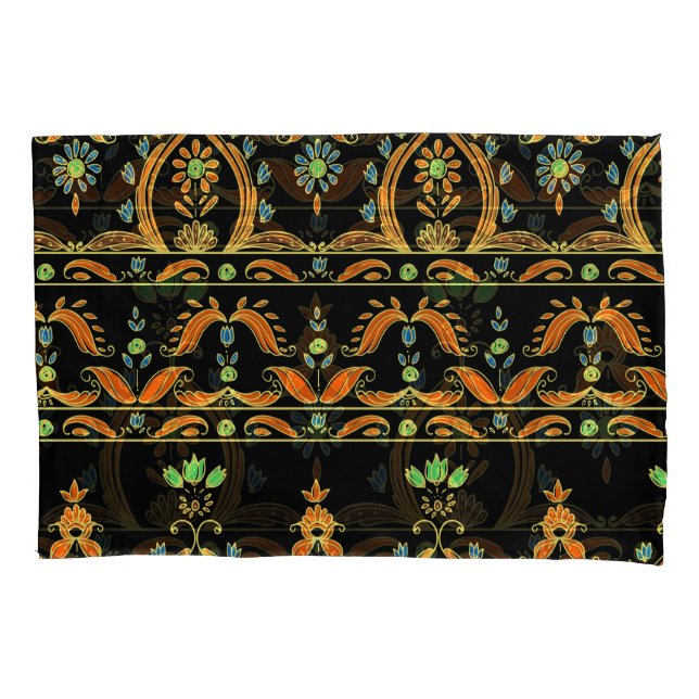 Paisley Bohemian Kashmir Textile Design Pillowcase (Front)