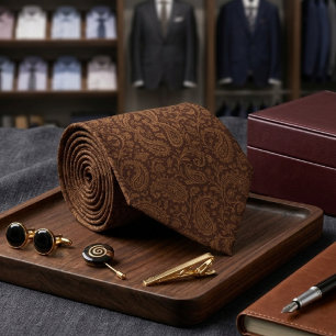 Paisley Brown Texture Tie