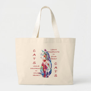 Paisley Cat Designs Large Tote Bag