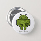 Paisley Character for the Android™ Robot 6 Cm Round Badge (Front & Back)