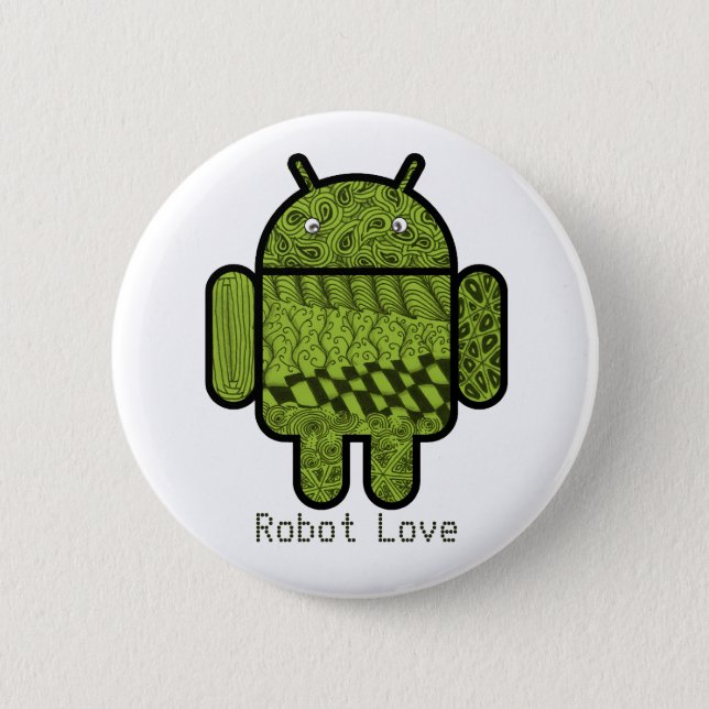 Paisley Character for the Android™ Robot 6 Cm Round Badge (Front)
