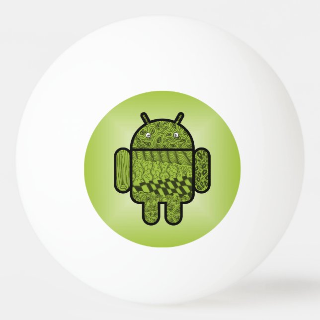 Paisley Character for the Android™ Robot Ping Pong Ball (Front)