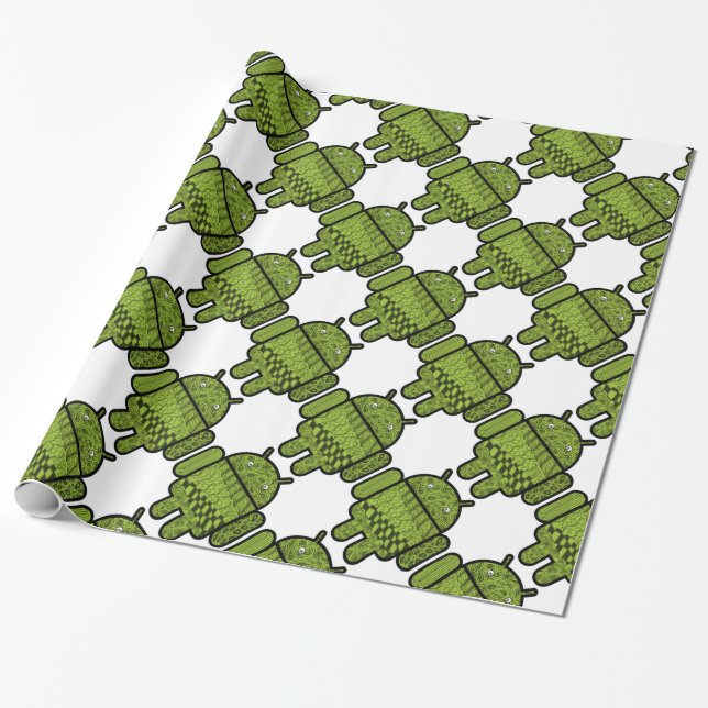 Paisley Character for the Android™ Robot Wrapping Paper (Unrolled)