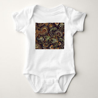 Paisley Colourful Textile: Ethnic Vintage Design Baby Bodysuit