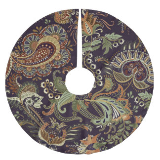 Paisley Colourful Textile: Ethnic Vintage Design Brushed Polyester Tree Skirt