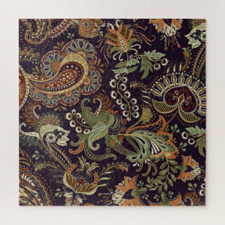 Paisley Colourful Textile: Ethnic Vintage Design Jigsaw Puzzle