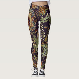 Paisley Colourful Textile: Ethnic Vintage Design Leggings