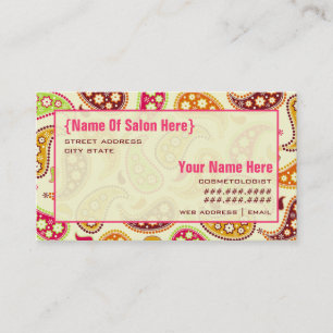 Paisley Cosmetologist Salon Appointment Card