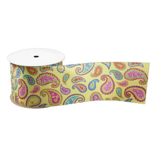 Paisley Cute Colourful 1st Birthday Party Satin Ribbon