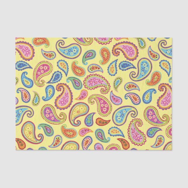 Paisley Cute Colourful 1st Birthday Party Tissue Paper (Front)