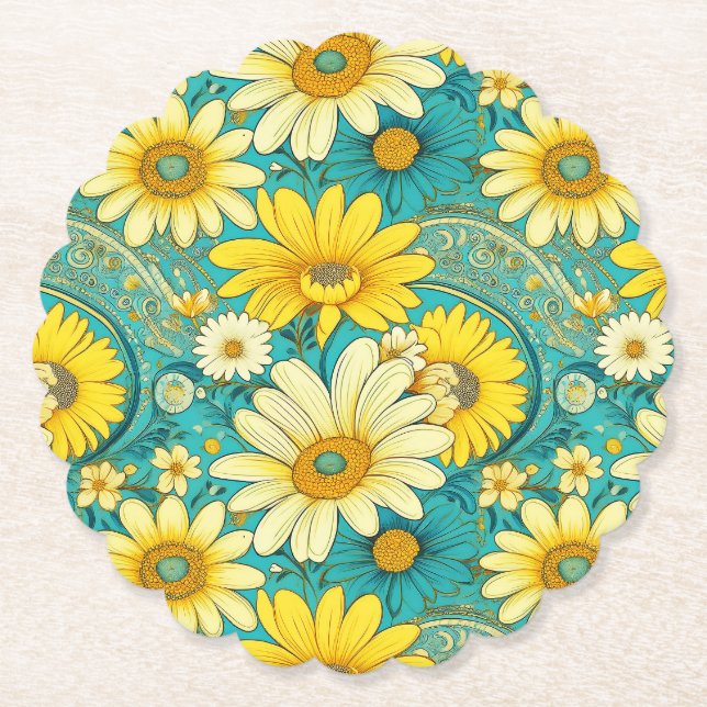 Paisley Daisy Coaster (Front)